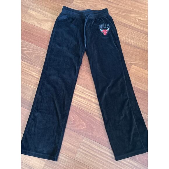 NBA Pants - Chicago Bulls Velour Wide Leg Pants